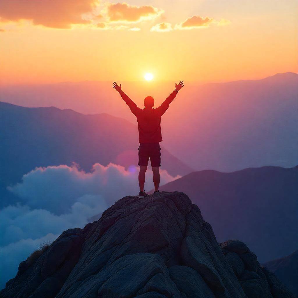Mountain Peak at Sunrise
