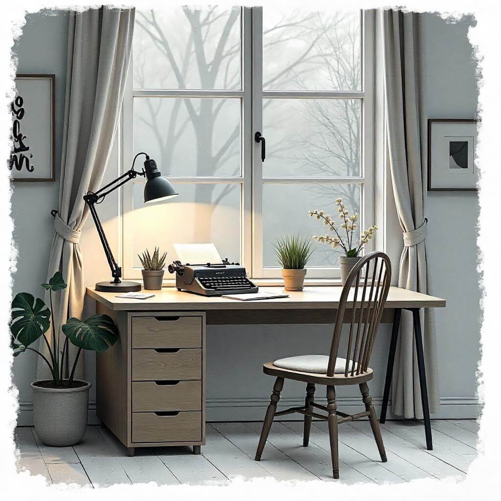 Cozy desk illustration