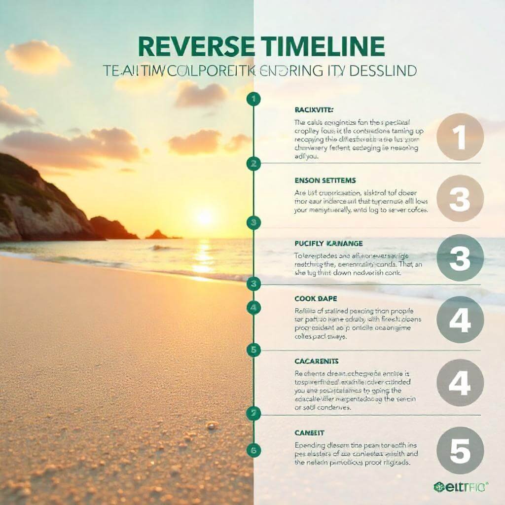 Infographic of a reverse timeline with milestones.