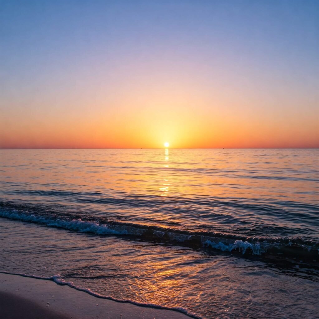 Calm ocean sunrise