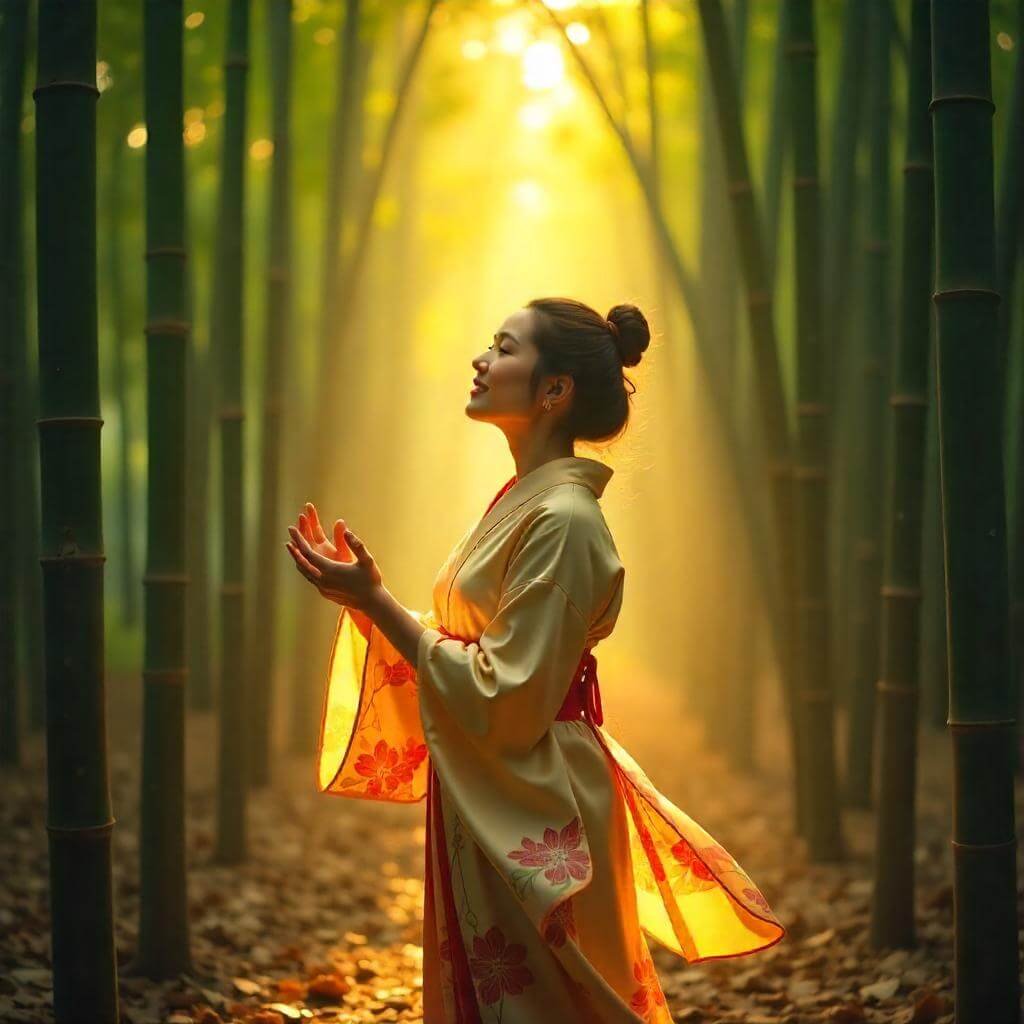 Use vibrant greens, warm yellows, and hints of orange for joy.